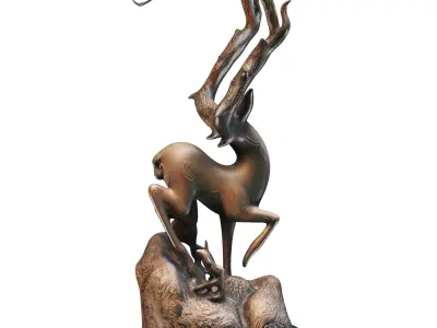 Deer Statue Low-poly 3D model