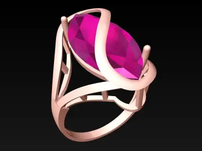 Diamond Ring - Womens Rings - SN80 3D print model