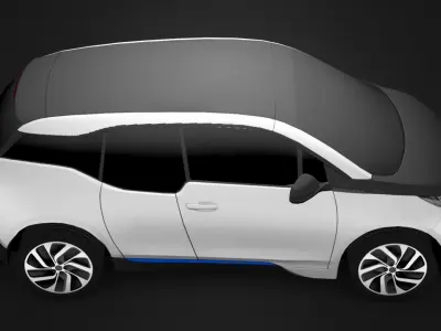Compact Electric Car Low-poly 3D model