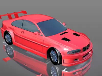 New Sports Car E-46 GTR Lowpoly 3D Model - Game Ready Asset Low-poly 3D model