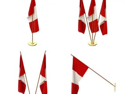 Peru Flag Pack 3D model