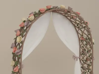 Outdoor Wedding Low-poly 3D model