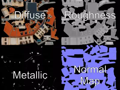 Charming Vintage Building model pack Low-poly 3D model