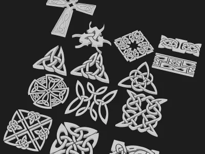 Celtic ornament pack 3 model 3D model
