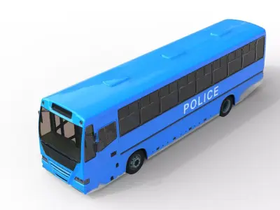 Police Bus 3D model