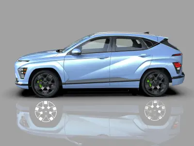 Hyundai Kona EV 2024 HQ interior 3D model