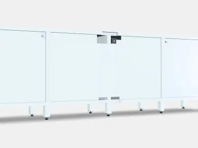 BESTA TV bench with doors and drawers 3 Low-poly 3D model