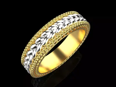 rotating braded wedding ring model 653 3D print model