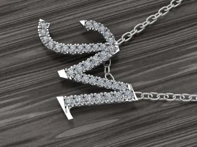 Jewelry Alphabet Pendant M 3D print model