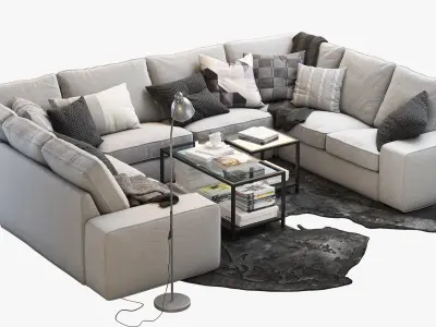 KIVIK 7-seat U-shaped sofa Ikea 3D model