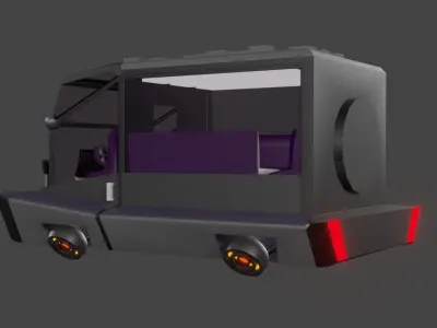 Futuristic space car Low-poly 3D model