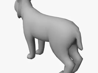 Low Poly Lynx dog Low-poly 3D model