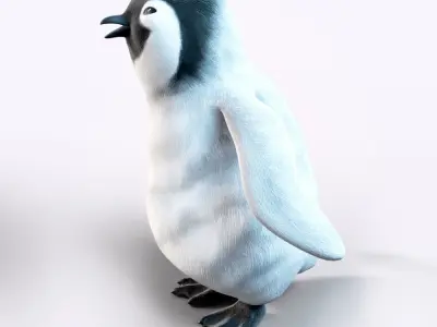 Baby Penguin plus animation Low-poly 3D model