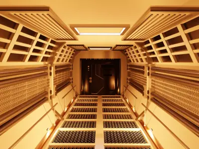 Kubricks Sci-fi corridor Free 3D model