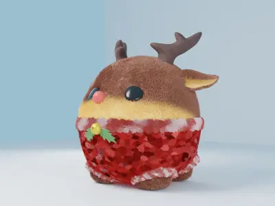 Christmas deer bauble Free 3D model