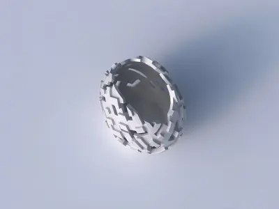 Bowl compressed with cuts and bulges 3D print model