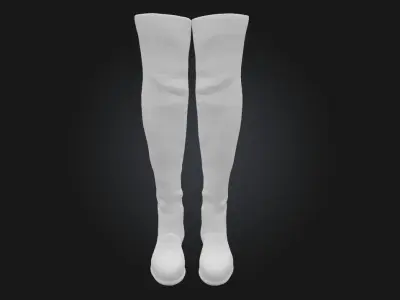 Brown Over-the-Knee Boots  Classic Warmth Meets Confident Style 3D model