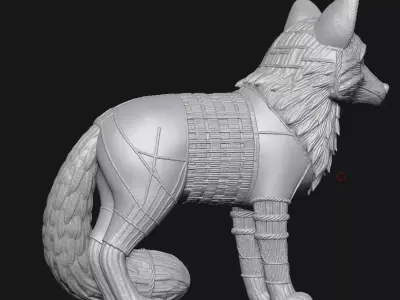 fox sculpture 3D print model
