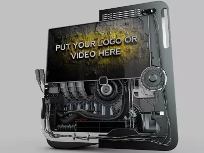 Engine-Video-Screen put your logo and video here 3D model