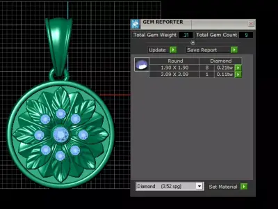 GOLD FLOWER PENDENT 3D print model