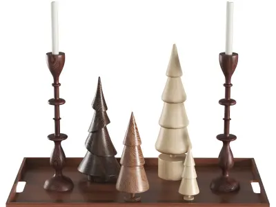 Decor set christmas trees 2024 3D model