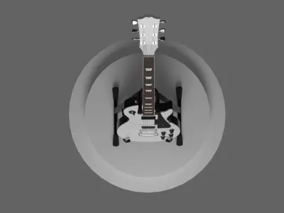 White Guitar Model 3D print model