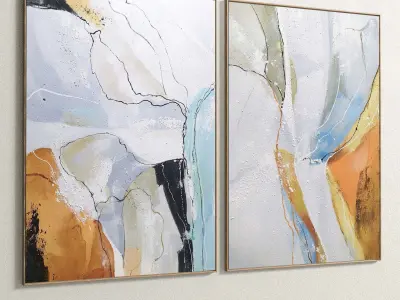 Plaster Two Photo Frame 146 Low-poly 3D model