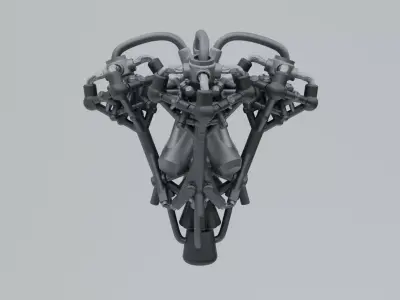 Scifi Proton Propulsion Engine Concept 3D model