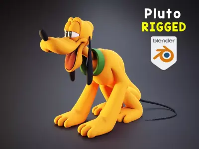 Pluto the Dog rigged 3D model