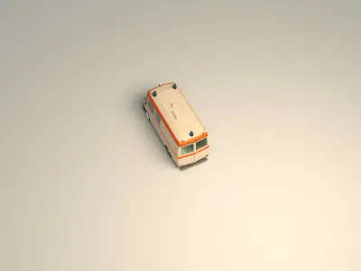 Low Poly Ambulance 01 Low-poly 3D model