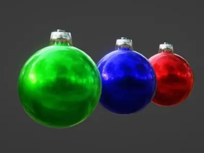 Christmas Ornaments - Low Poly Low-poly 3D model