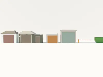 Low poly garage pack Low-poly 3D model