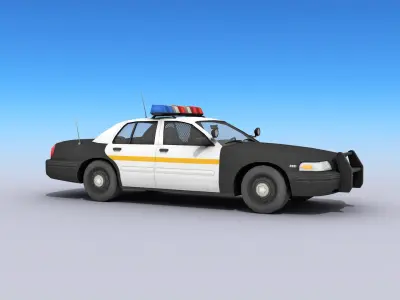 Police Car Low-poly 3D model