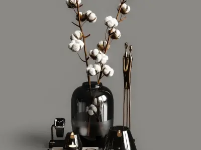 Cotton and candles 3D model