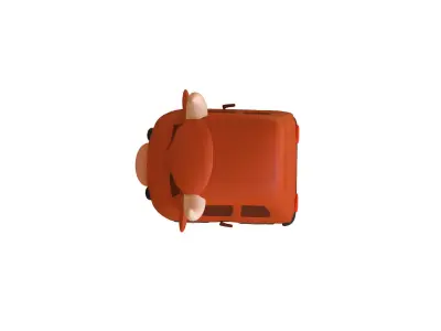 Cartoon Cow Car Low-poly 3D model