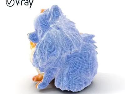 Fluffy Pomeranian Dog Model Pack Low-poly 3D model