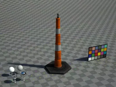 Barrier 2 traffic cone Low-poly 3D model