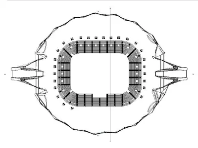 Sports stadium  compelete revit project 3D model