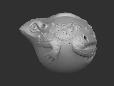 Netsuke Frog Japanese Wooden Figure Sculpture  3D print model