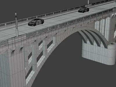 Bridge with cars 2025 3D model