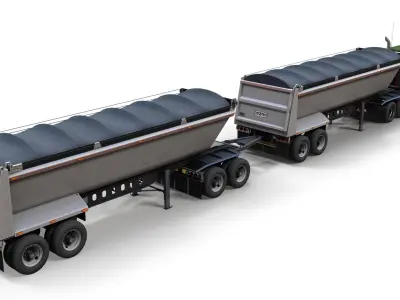 Peterbilt 362 dump trailer Low-poly 3D model