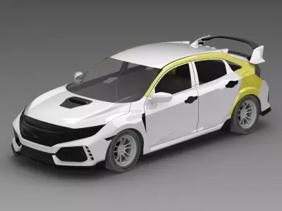 CIVIC TYPE R FK8 Rear Quarters Exterior Model - 3D Laser-Scanned 3D model