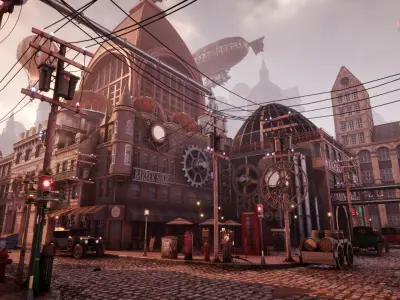 SteamPunk  Victorian Environment Megapack Low-poly 3D model