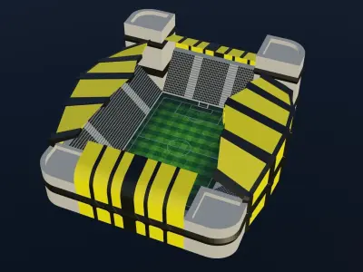 Football Stadium - Borussia Dortmund  Low-poly 3D model