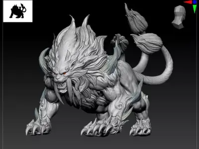 lion variation beast animal sacred zbrush 3D model