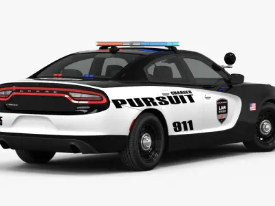 Dodge Charger Pursuit 2015 detailed interior 3D model
