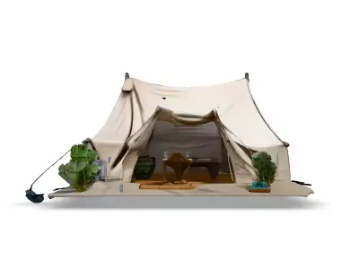 Luxury Glamping Tent 3D Model Low-poly 3D model