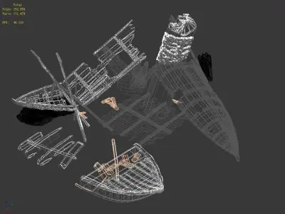 Game Submarine - Shipwreck 01 3D model
