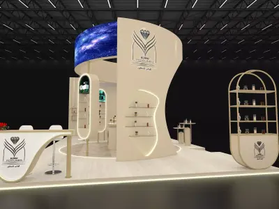10x6 3 side open Exhibition Stand 3D model 3D model