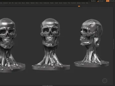 skull head modern sculpture 3d print model 71 3D print model
